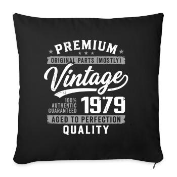 Vintage 1979 Retro 1979 Anniversary 1979 - Sofa pillowcase 17,3'' x 17,3'' (45 x 45 cm) - black - Front