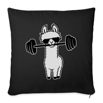 Cool Lama Gewichtheber Langhantel Sonnenbrille Gym - Sofakissenbezug 45 x 45 cm - Schwarz - Vorne