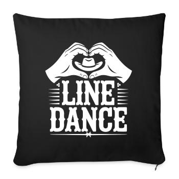 Line Dance Heart Hands Logo - Sofa pillowcase 17,3'' x 17,3'' (45 x 45 cm) - black - Front
