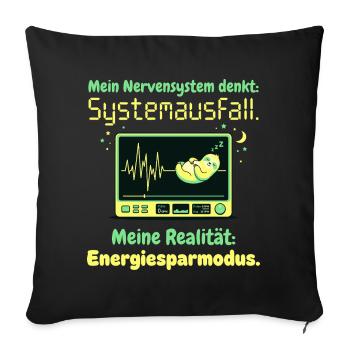 Faultier Nervensystem Energiesparmodus Humor Desig - Sofakissenbezug 45 x 45 cm - Schwarz - Vorne