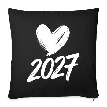 2027 Heart - Sofa pillowcase 17,3'' x 17,3'' (45 x 45 cm) - black - Front