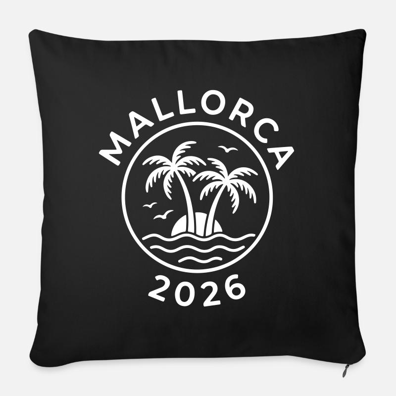 Mallorca 2026 - Sofakissenbezug 45 x 45 cm - Schwarz