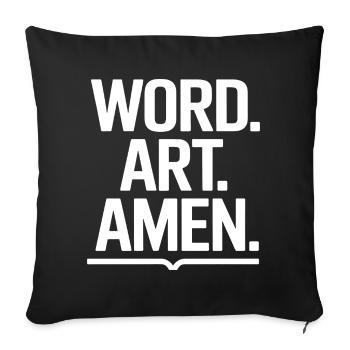 Word Art Amen Typography - Sofa pillowcase 17,3'' x 17,3'' (45 x 45 cm) - black - Front