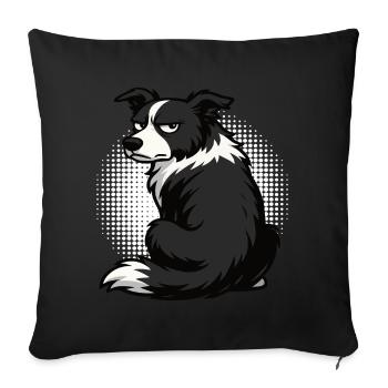 Border Collie Propriétaire Collie Amant de Collie - Housse de coussin décorative 45 x 45 cm - noir - Devant