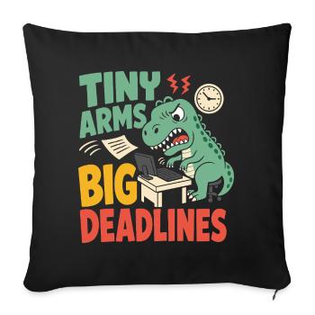 T-Rex mit kleinen Armen im Büro - Sofakissenbezug 45 x 45 cm - Schwarz - Vorne