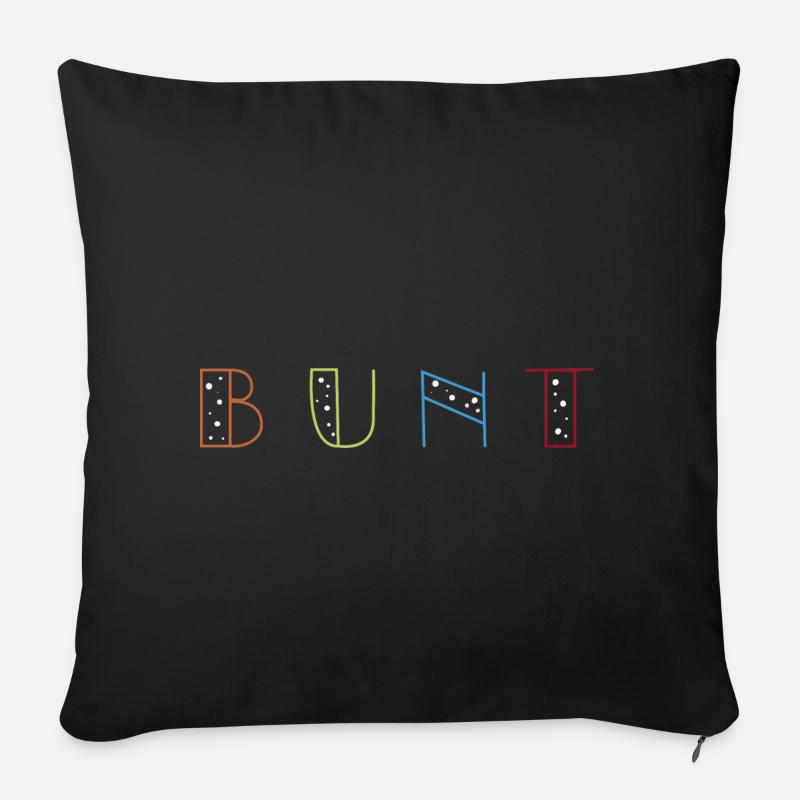 Bunt - Sofakissenbezug 45 x 45 cm - Schwarz