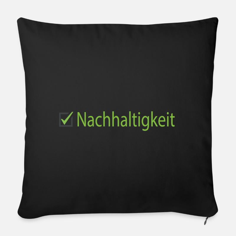 Nachhaltigkeit - Sofakissenbezug 45 x 45 cm - Schwarz