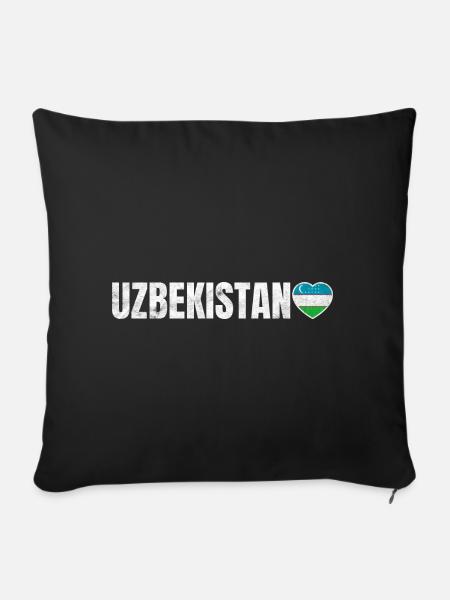 Usbekistan - Sofakissenbezug 45 x 45 cm - Schwarz