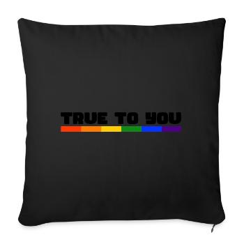Rainbow Connection Embrace, Happy Pride - Sofakissenbezug 45 x 45 cm - Schwarz - Vorne
