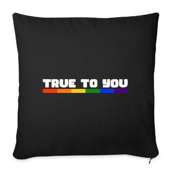 Rainbow Connection Embrace, Happy Pride - Sofakissenbezug 45 x 45 cm - Schwarz - Vorne
