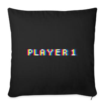 Partnerlook No. 2 (Player 1) - Farbe/colour - Sofakissenbezug 45 x 45 cm - Schwarz - Vorne