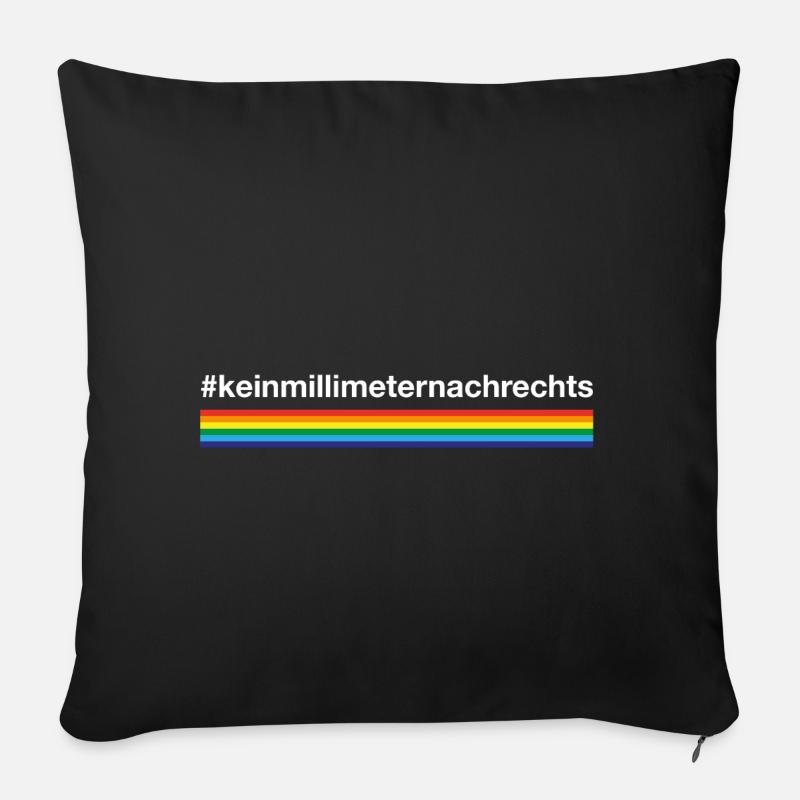 gegen rechts kein millimeter nach rechts vielfalt - Sofakissenbezug 45 x 45 cm - Schwarz