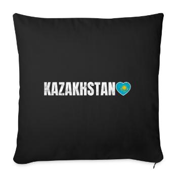 Kazakhstan - Housse de coussin décorative 45 x 45 cm - noir - Devant