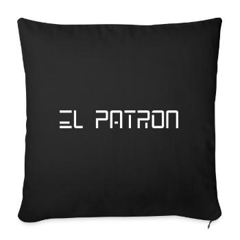 Typographie d’El Patron – Motif du leader cool - Housse de coussin décorative 45 x 45 cm - noir - Devant