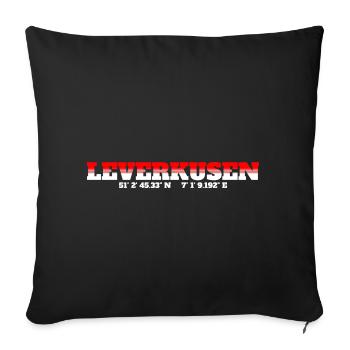 Leverkusener Koordinaten Leverkusen - Sofakissenbezug 45 x 45 cm - Schwarz - Vorne