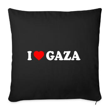 I love gaza - Sofa pillowcase 17,3'' x 17,3'' (45 x 45 cm) - black - Front