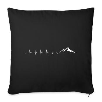 Heart rate mountain - Sofa pillowcase 17,3'' x 17,3'' (45 x 45 cm) - black - Front