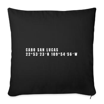 Coordonnées Basse-Californie du Sud Mexique - Housse de coussin décorative 45 x 45 cm - noir - Devant