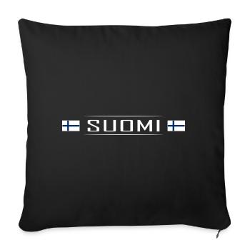 Suomi Pays Finlande Scandinavie Vacances Voyage - Housse de coussin décorative 45 x 45 cm - noir - Devant