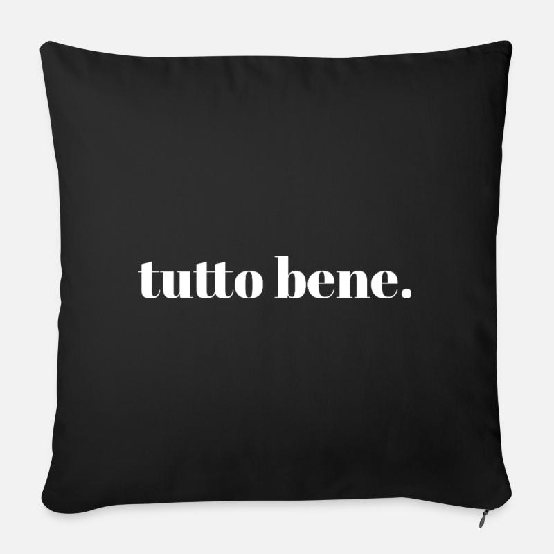 tutto bene. | Minimalist Typograhie Design - Sofa pillowcase 17,3'' x 17,3'' (45 x 45 cm) - black