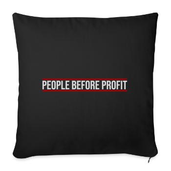 People Before Profit Activism Justice Logo - Sofa pillowcase 17,3'' x 17,3'' (45 x 45 cm) - black - Front