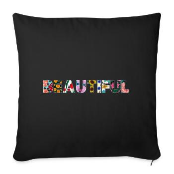 Blooming Beautiful - Sofa pillowcase 17,3'' x 17,3'' (45 x 45 cm) - black - Front