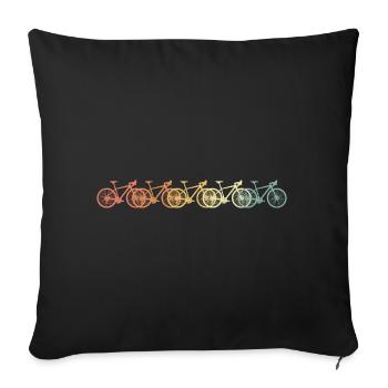 Racing vintage bike - Sofa pillowcase 17,3'' x 17,3'' (45 x 45 cm) - black - Front