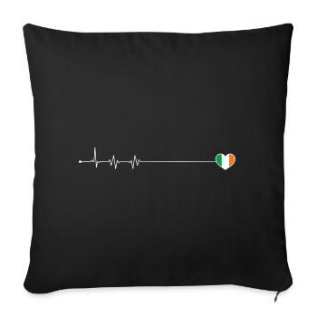 Heartbeat ireland flag - Sofa pillowcase 17,3'' x 17,3'' (45 x 45 cm) - black - Front