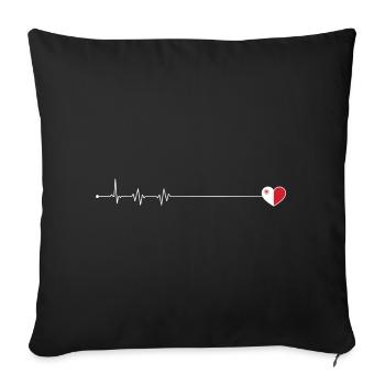 Pulse Heartbeat Icon - Sofa pillowcase 17,3'' x 17,3'' (45 x 45 cm) - black - Front