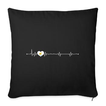 Oiseau dans le cœur de pouls - Housse de coussin décorative 45 x 45 cm - noir - Devant