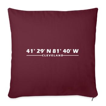 Cleveland Koordinaten - Sofakissenbezug 45 x 45 cm - Burgunderrot - Vorne
