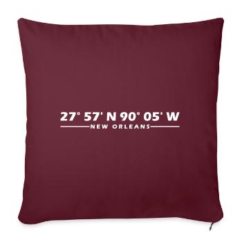Coordonnées de la Nouvelle-Orléans - Housse de coussin décorative 45 x 45 cm - bordeaux - Devant