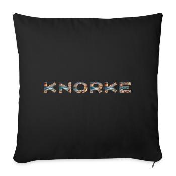 Knorke - Strand mit Leuchtturm - Sofakissenbezug 45 x 45 cm - Schwarz - Vorne