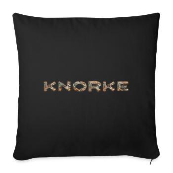 Knorke - Strand mit Muscheln und Schilf - Sofakissenbezug 45 x 45 cm - Schwarz - Vorne