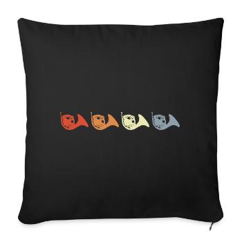 Cors Français vintage - Housse de coussin décorative 45 x 45 cm - noir - Devant