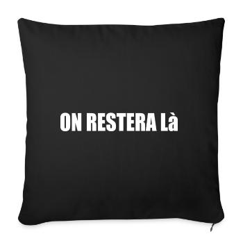 en restera là - Housse de coussin décorative 45 x 45 cm - noir - Devant