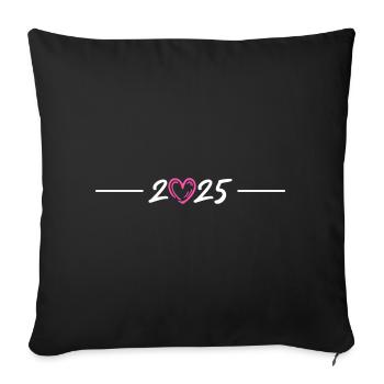 2025 Heart Symbol Line - Sofa pillowcase 17,3'' x 17,3'' (45 x 45 cm) - black - Front