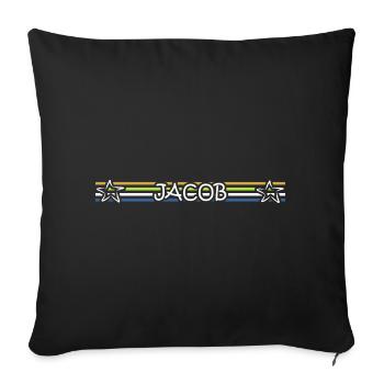 Jacob's birthday - Sofa pillowcase 17,3'' x 17,3'' (45 x 45 cm) - black - Front