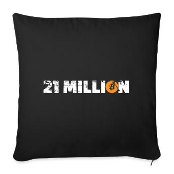 21 million Bitcoin - Sofa pillowcase 17,3'' x 17,3'' (45 x 45 cm) - black - Front