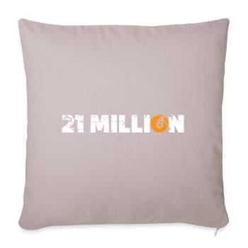 21 Million Bitcoin - Sofakissenbezug 45 x 45 cm - helles Taupe - Vorne