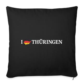 I love Thüringen Deutschland - Sofakissenbezug 45 x 45 cm - Schwarz - Vorne