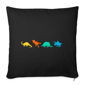 Dinosaurier - Sofakissenbezug 45 x 45 cm - Schwarz - Vorne