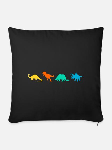 Dinosaurier - Sofakissenbezug 45 x 45 cm - Schwarz