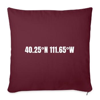 Coordonnées de Provo, Utah, États-Unis - Housse de coussin décorative 45 x 45 cm - bordeaux - Devant