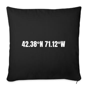 Cambridge, Massachusetts, United States Coordinates - Sofa pillowcase 17,3'' x 17,3'' (45 x 45 cm) - black - Front