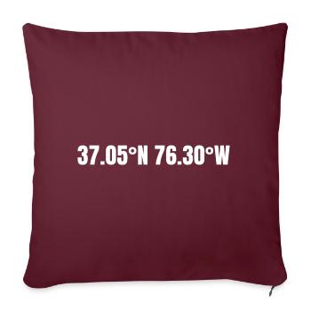 Coordonnées Hampton, Virginie, États-Unis - Housse de coussin décorative 45 x 45 cm - bordeaux - Devant