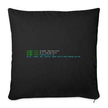 Linux terminal - Sofa pillowcase 17,3'' x 17,3'' (45 x 45 cm) - black - Front