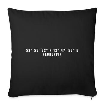 Coordonnées Neuruppin Brandenburg - Housse de coussin décorative 45 x 45 cm - noir - Devant