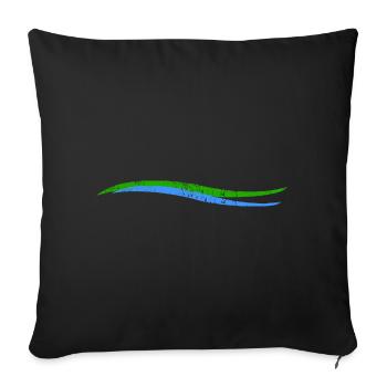 Wellen | Wave | Land Fluss - Sofakissenbezug 45 x 45 cm - Schwarz - Vorne