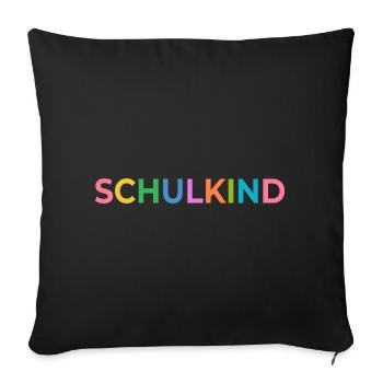 Erste Klasse - Schulkind - Name eintragen - Sofakissenbezug 45 x 45 cm - Schwarz - Vorne